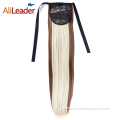 China Pure Color Silk Straight Clip-In Ponytail Hair Extension Supplier